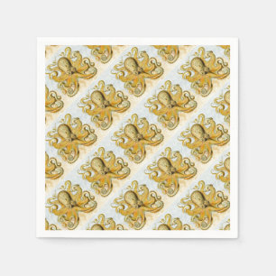 Gemalter Nautischer Kraken-Tintenfisch Serviette