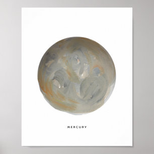 Gemalter Planet Merkur Kunst Druck Poster