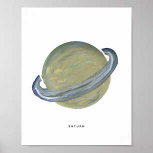 Gemalter Planet Saturn Kunstprint Poster