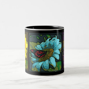 'Gemalter Sonnenblumen Zweifarbige Tasse