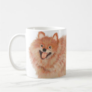 Gemalter Spitz Portrait Kaffeemaschine Tasse
