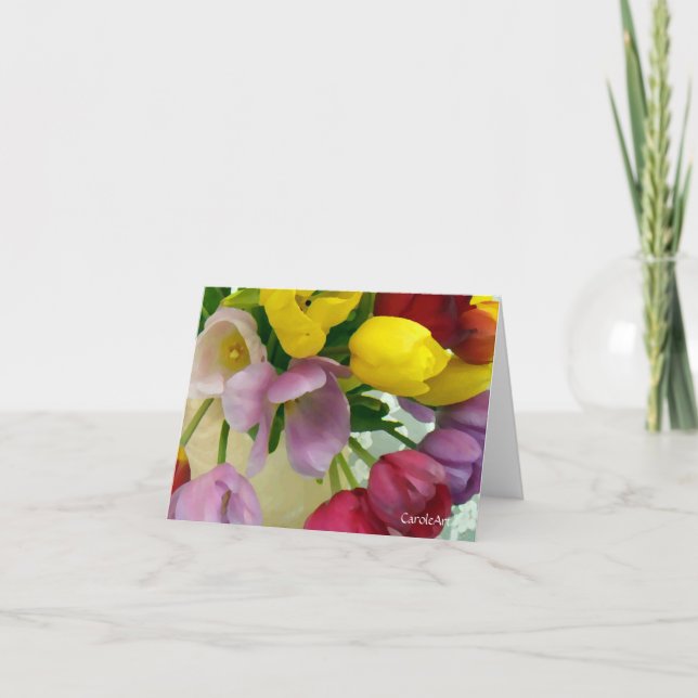 "Gemalter Tulpe-Blumenstrauß " Karte (Vorderseite)