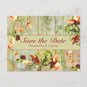 Gemalter Zaun mit Frühlingsblumen Postkarte