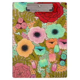 Gemaltes Blumen-Damen-Geschenk-Klemmbrett Klemmbrett