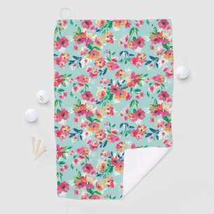 Gemaltes Blumen-Muster Golfhandtuch