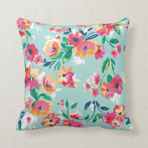 Gemaltes Blumen-Muster Kissen