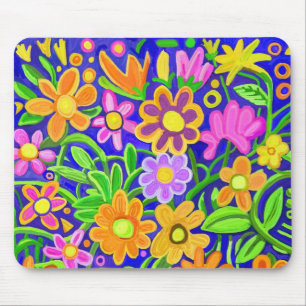 Gemaltes Blumenmuster Mousepad