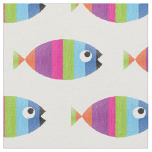 Gemaltes bunte Fisch-gestreiftes Stoff