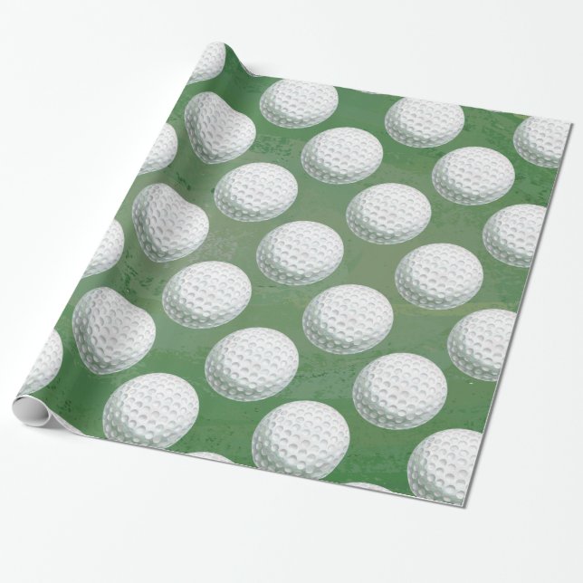 Gemaltes Golfball-Muster Geschenkpapier (Ungerollt)