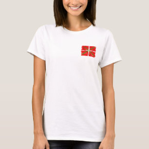 Gemaltes Ikurriña mit Kontur des baskischen T-Shirt