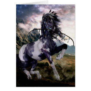 Gemaltes Pferd Apache Blau