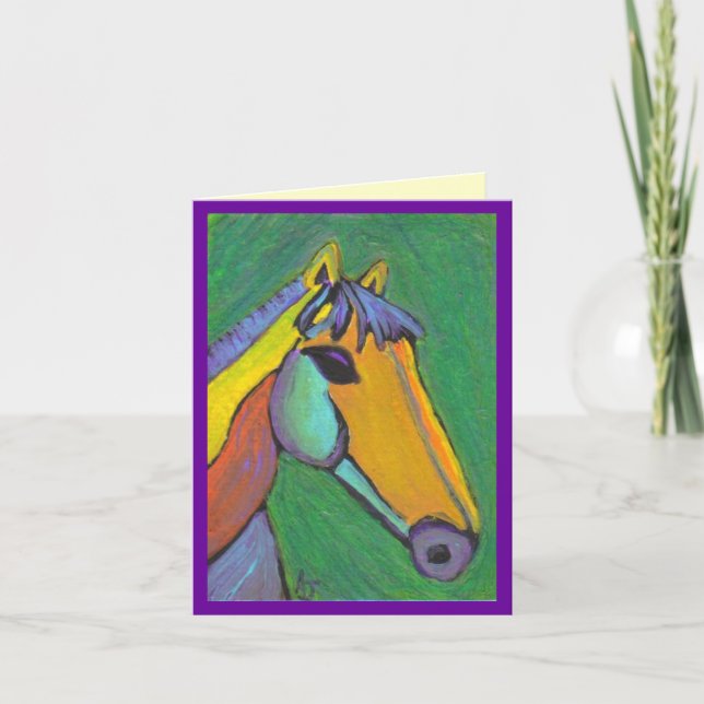 Gemaltes Pony - notecard Karte (Vorderseite)