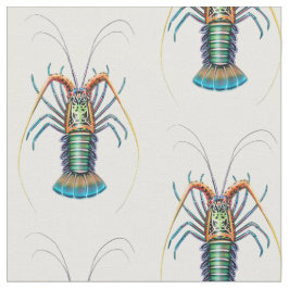 Gemaltes stacheliger Hummer-Kunst-Gewebe Stoff