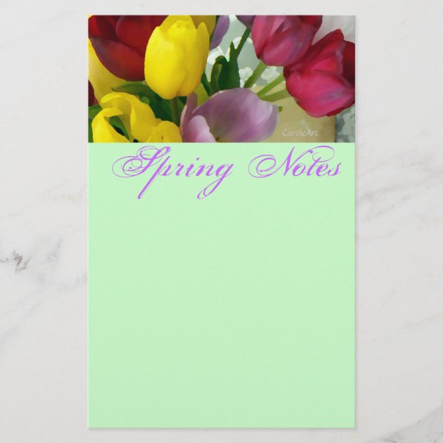 Gemaltes Tulpe-Briefpapier Briefpapier (Vorderseite)