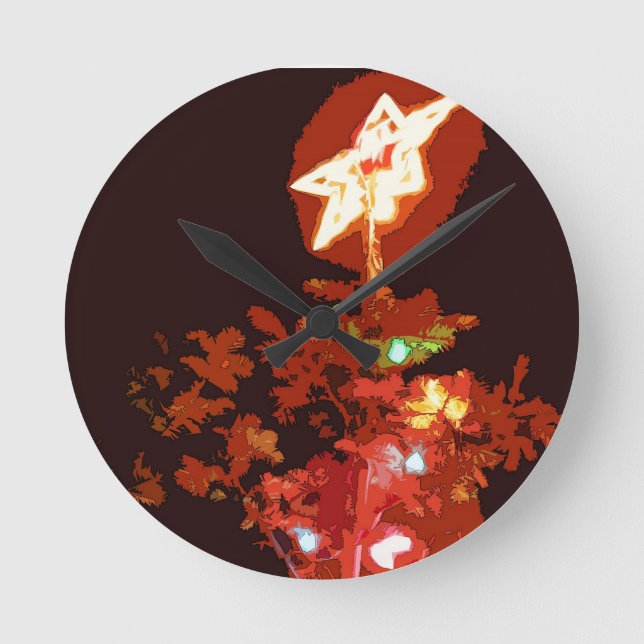 Gemaltes Weihnachten Runde Wanduhr (Vorderseite)