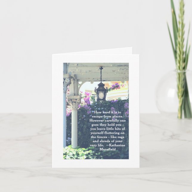 GEMALTETES WEISSES PORCH, PEELPASS, LANTERN LAMP KARTE (Vorderseite)