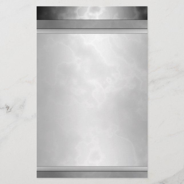 Gemarmortes schwarzes stationäres 5,5" x 8,5" briefpapier (Vorderseite)