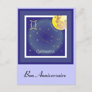 Gémeaux 21 mai au 21 juin Postkarte