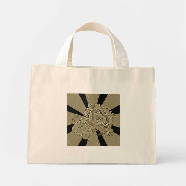 Gemeichter Erntedank Türkei - Mini Stoffbeutel (Vorne)