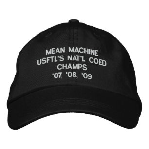 GEMEIN MACHINE USFTL'S NAT'L COED CHAMPS'07, '08,. BESTICKTE KAPPE