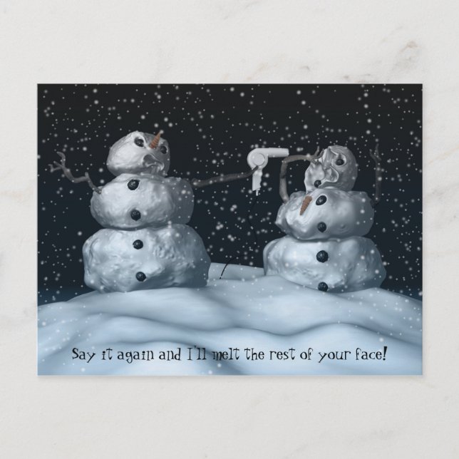 Gemein Snowman Postcard Postkarte (Vorderseite)