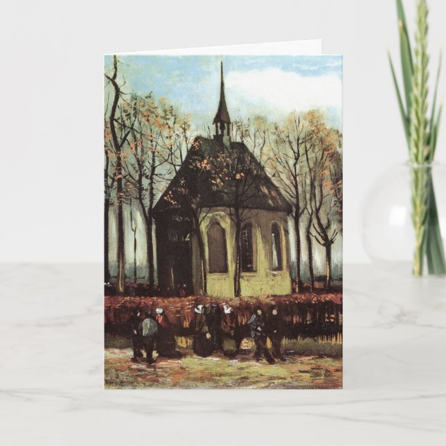 Gemeinde in der Kirche, Nuenen von Vincent van Gog Karte (Vorderseite)