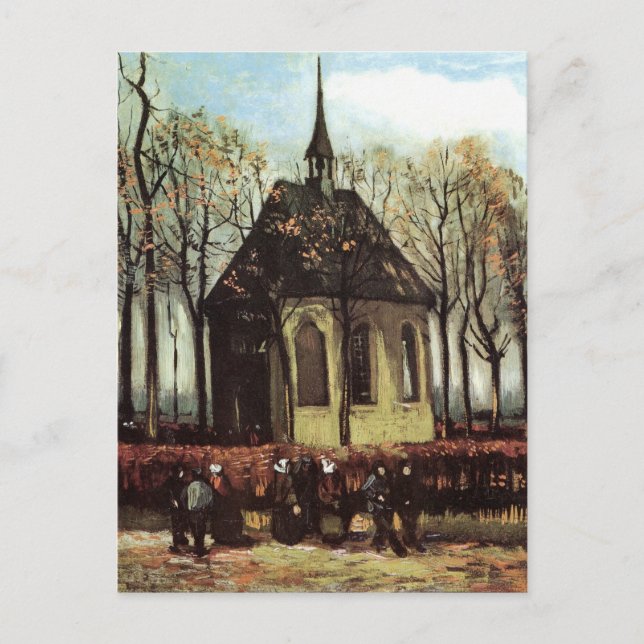 Gemeinde in der Kirche, Nuenen von Vincent van Gog Postkarte (Vorderseite)