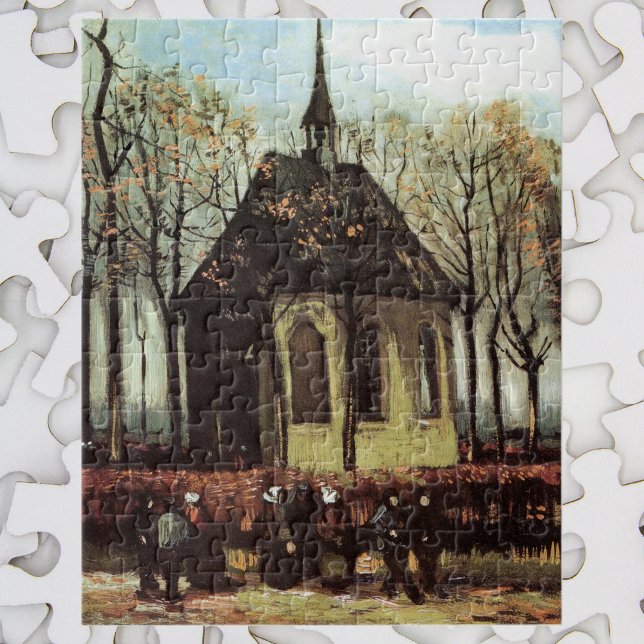 Gemeinde in der Kirche, Nuenen von Vincent van Gog Puzzle (Von Creator hochgeladen)