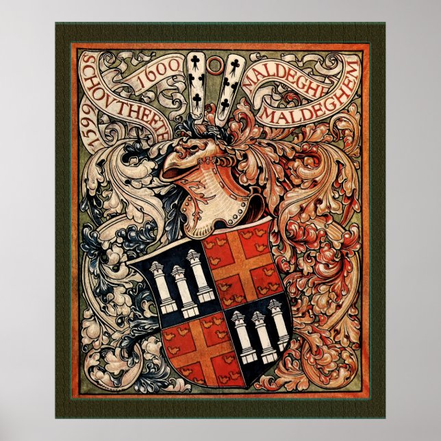 Gemeinde Maldegem, Belgien (Vintages CoA) Poster (Vorne)