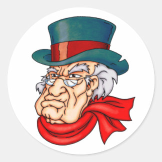 Gemeine Alte Scrooge Runder Aufkleber