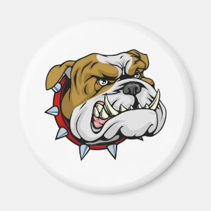 Gemeine Bulldogge-Maskottabildung Magnet