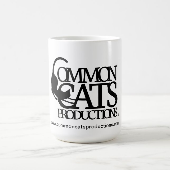 Gemeine Katzen-volles Logo-Schwarzes Kaffeetasse (Mittel)