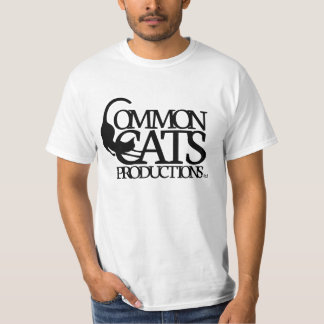 Gemeine Katzen-volles Logo-Schwarzes T-Shirt