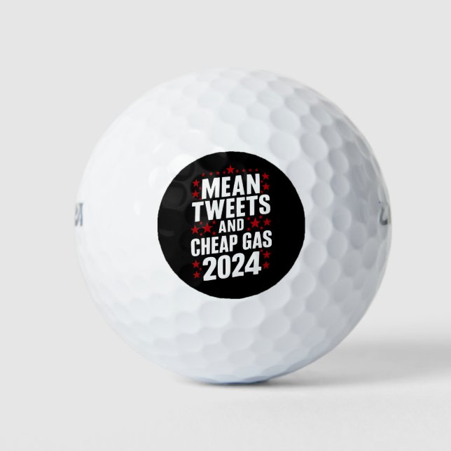 Gemeine Tweetenden und billiges Gas Donald Trump 2 Golfball (Vorderseite)