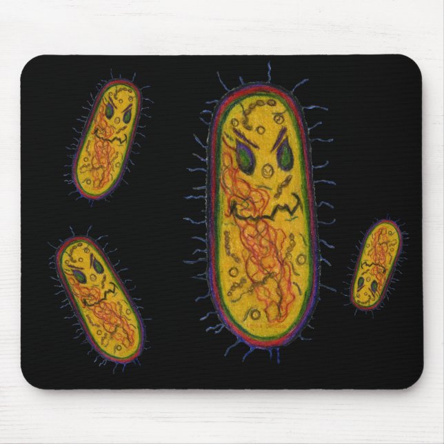 Gemeiner Bakterien-Cartoon-Charakter Mousepad (Vorne)