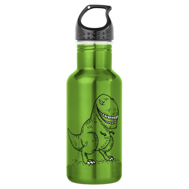 Gemeiner cooler Cartoon des Dinosaurier-T Rex Edelstahlflasche (Vorderseite)