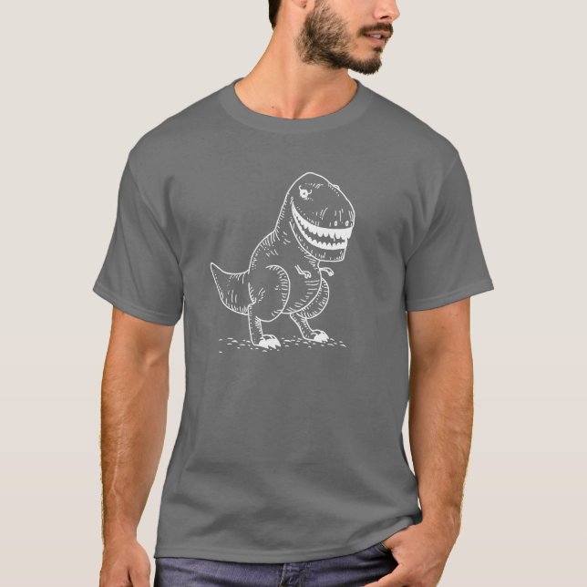 Gemeiner cooler Cartoon des Dinosaurier-T Rex T-Shirt (Vorderseite)
