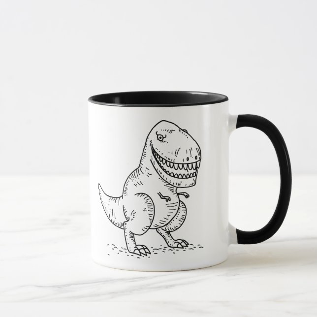 Gemeiner cooler Cartoon des Dinosaurier-T Rex Tasse (Rechts)