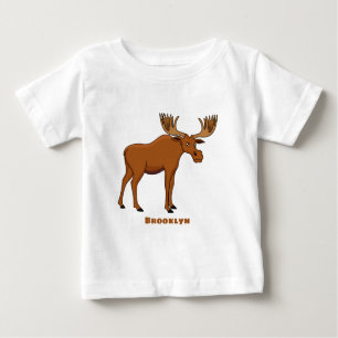 Gemeiner Elch-Cartoon Baby T-shirt