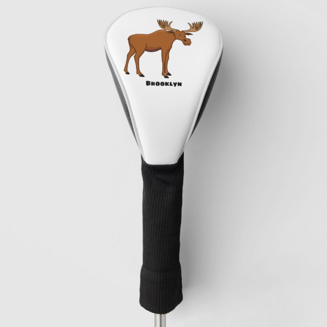 Gemeiner Elch-Cartoon Golf Headcover (Vorderseite)