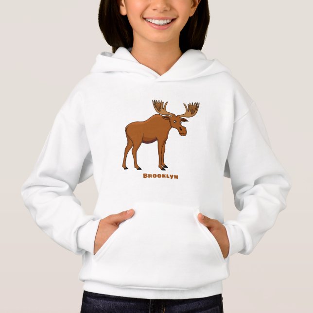 Gemeiner Elch-Cartoon Hoodie (Vorderseite)