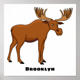 Gemeiner Elch-Cartoon Poster