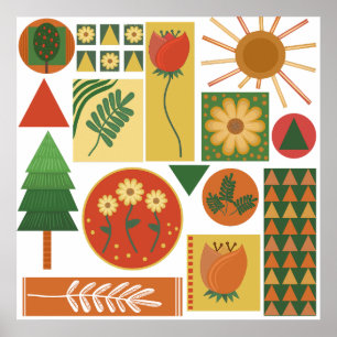 Gemeiner geometrischer Garten   Pflanze Lovers Poster