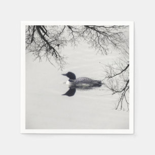 Gemeiner Loon Swims im Winter am Nordsee Serviette