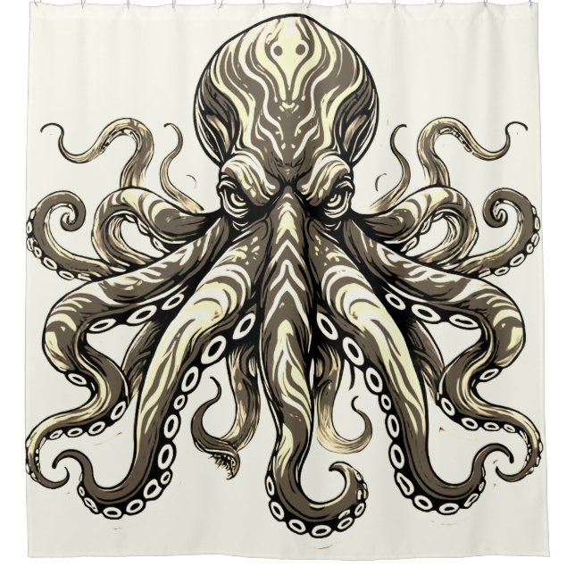 Gemeiner Oktopus Duschvorhang (Vorderseite)