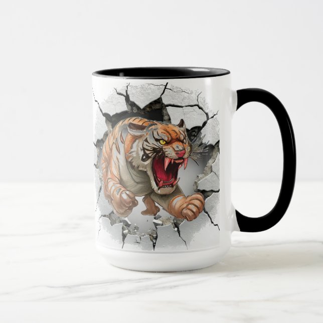 Gemeiner Tiger-Hintergrund Tasse (Rechts)