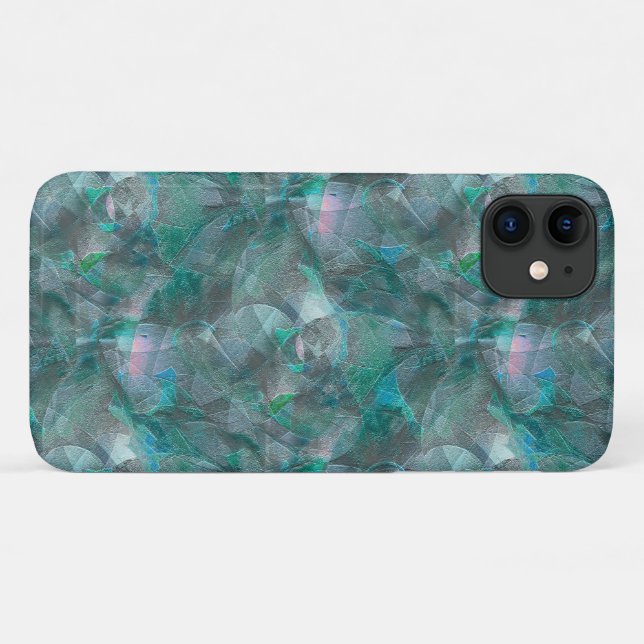 Gemeiner Zyan über unvollendetem Wandputz Case-Mate iPhone Hülle (Rückseite (Horizontal))