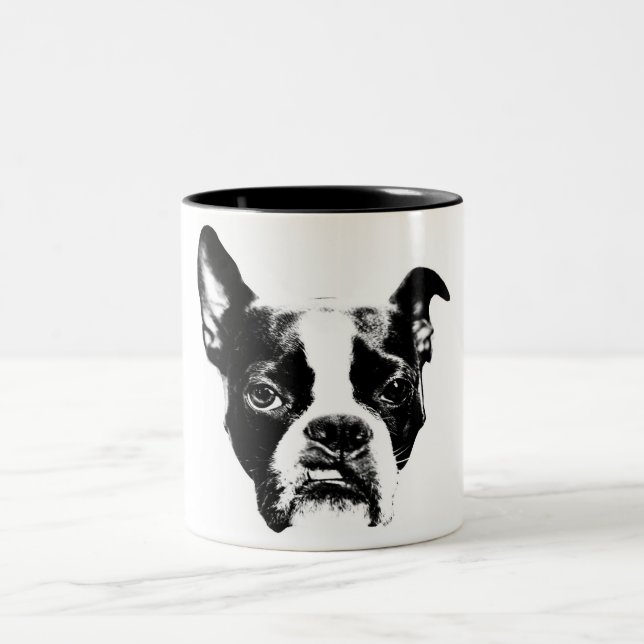 Gemeines Muggin! Haltung Bostons Terrier Zweifarbige Tasse (Mittel)