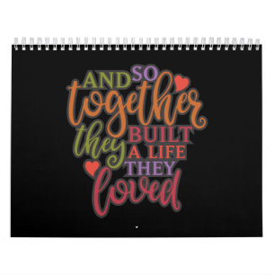 Gemeinsam bauten sie eine Wiedersehen für Lebensfa Kalender