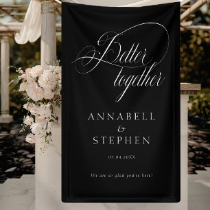 Gemeinsam besser! Moderne, Kalligraphie, schwarz Banner